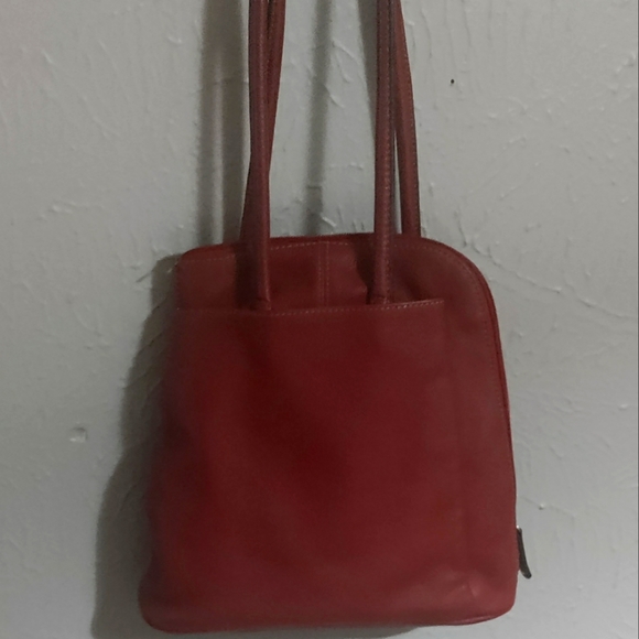Red Leather Backpack Purse - Picture 2 of 8